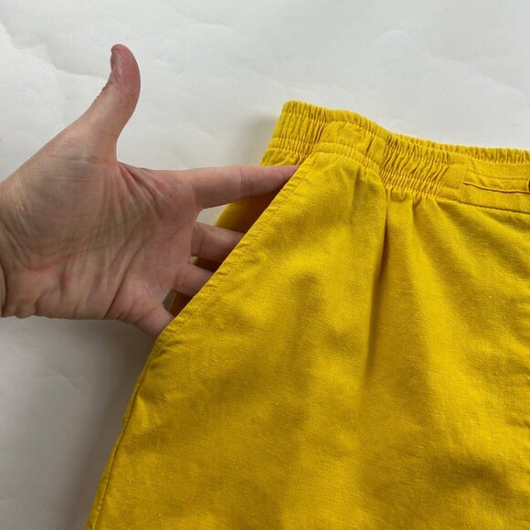 St. John Sport Nautical Yellow Linen Blend High Rise Wide Leg Pant S - Picture 3 of 6